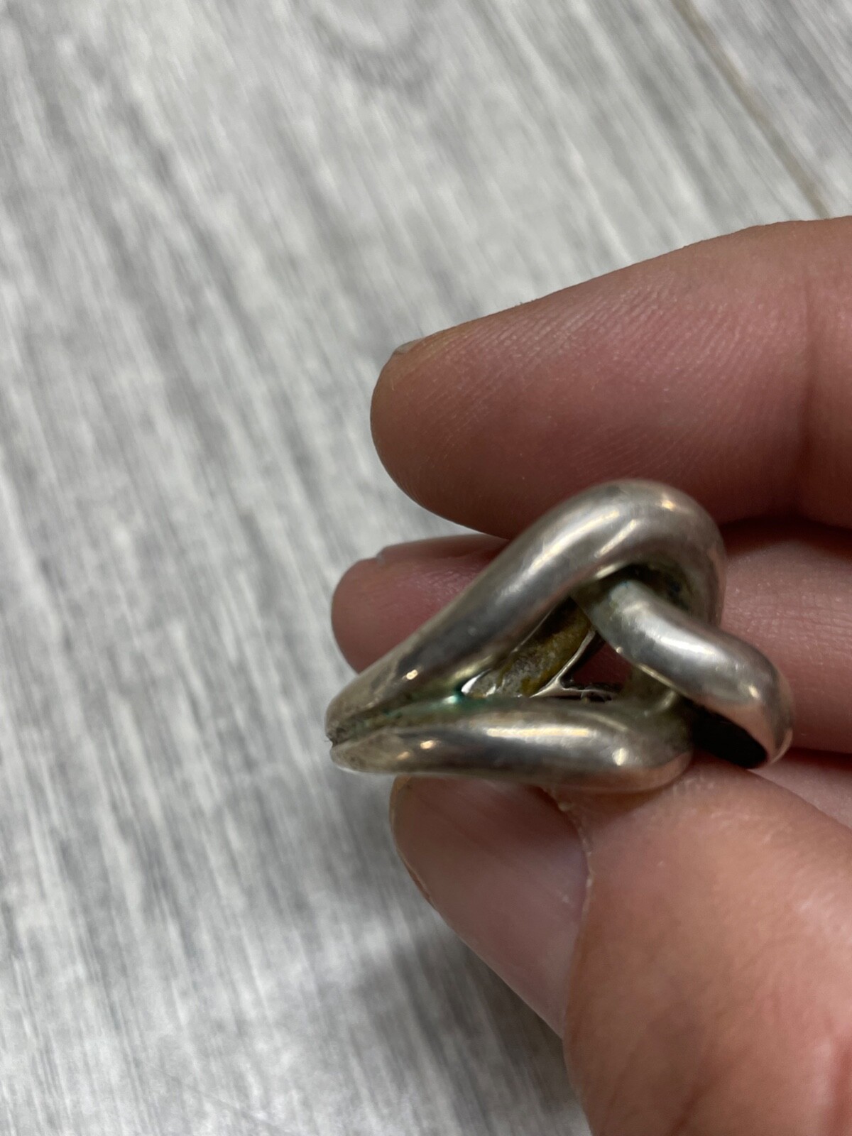 Sterling Silver .925 Ring Interlocking Design siz… - image 14