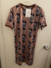 Cotton brown cc mickey shirt dress S