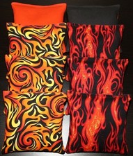 CORNHOLE BEAN BAGS HARLEY FLAMES MOTORCYCLE BIKER 8 ACA Baggo Toss Party Bags
