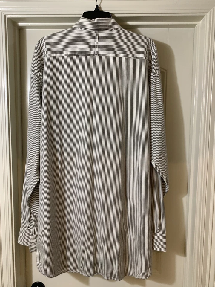 Cutter and Buck Mocha Stripe XLT Button Up Dress Shirt - Image 2 of 4