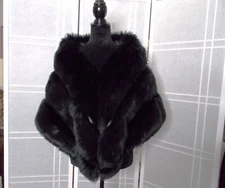 Women's Black Faux Fox Fur Stole Wrap by Dress Women's Fashion Wear L-XXL Lovely