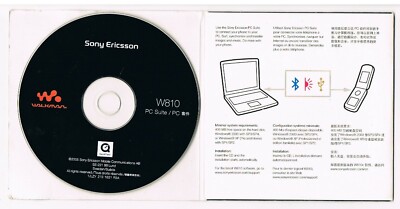 CD - PC SUITE/PC - SONY ERICSSON W810 2005 - CD ONLY INCLUDED WITH PHONE