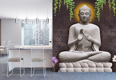 3D Buddha Leaves A4097 Wallpaper Wall Murals Removable Self-adhesive Amy 24