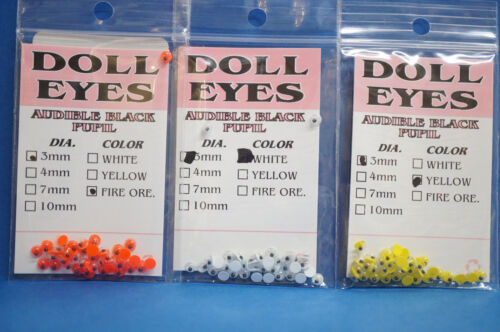 Doll Eyes Ø 3 mm 36 piezas Wapsi ojos oscilantes Made in Japan 3 colores Doll Eyes - Imagen 1 de 4