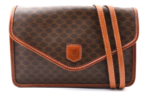 CELINE [Rank AB] Macadam Crossbody Shoulder Bag Purse Vintage Flap Authentic