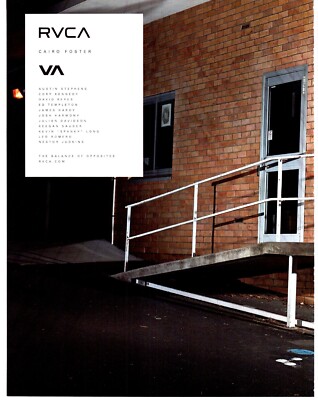 PSK36 SKATEBOARD WERBUNG/BILD 11X16'' RVCA ; CAIRO FOSTER