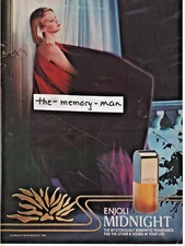 Enjoli Midnight Perfume 1984 Picture Print Ad Clipping Page