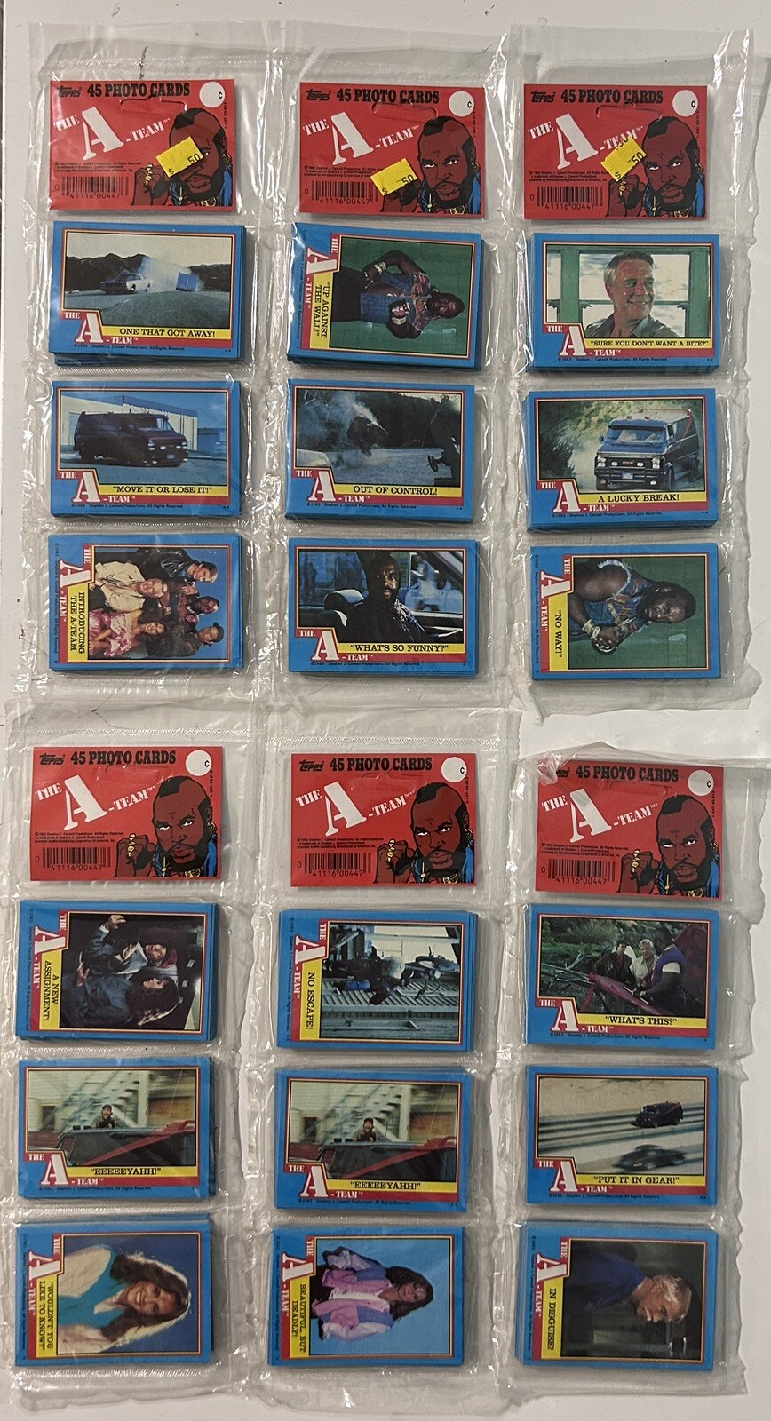 Lot of 6 Vintage 1983 The ATeam Trading Cards Rack Packs TOPPS eBay