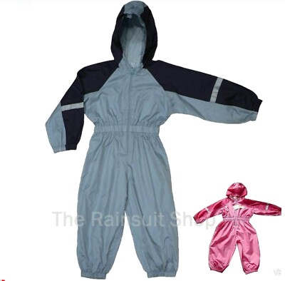 KINDER BLAU NEU ALL IN ONE WASSERDICHTER ANZUG KINDER PFÜTZE REGENANZUG 9-24 Monate