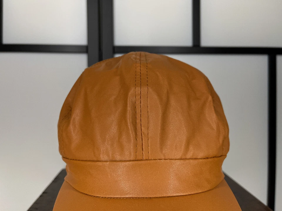 Gorra boina ajustada adulto talla única marrón clásico aspecto francés imitación cuero años 80 Foto 2 de 4
