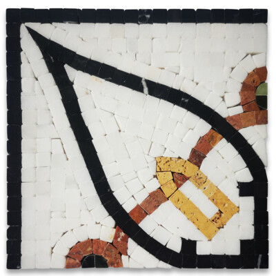 B0105CP Charm Multi-color 7.1x7.1 Marble Mosaic Border Corner Tile