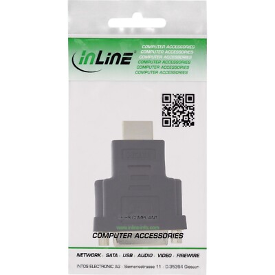InLine  HDMI to DVI Adapter male / 24+1 female gold plated, 4K2K
