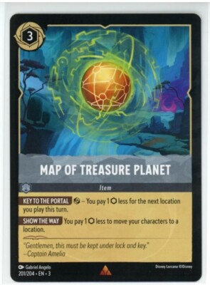 Map Of Treasure Planet, Lorcana Into the Inklands #201/204 NO FOIL