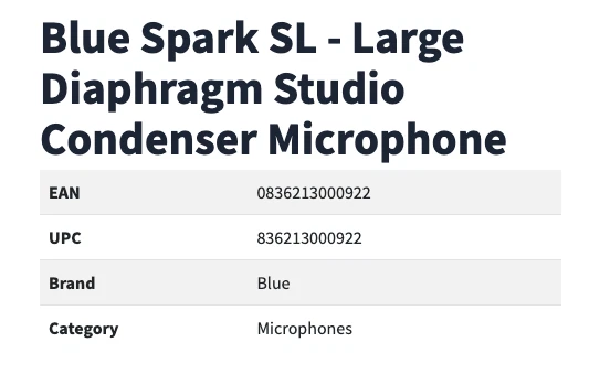 Blue Spark SL Large-Diaphragm Studio Condenser Microphone, Open Box Didn't USE - Image 3 of 4