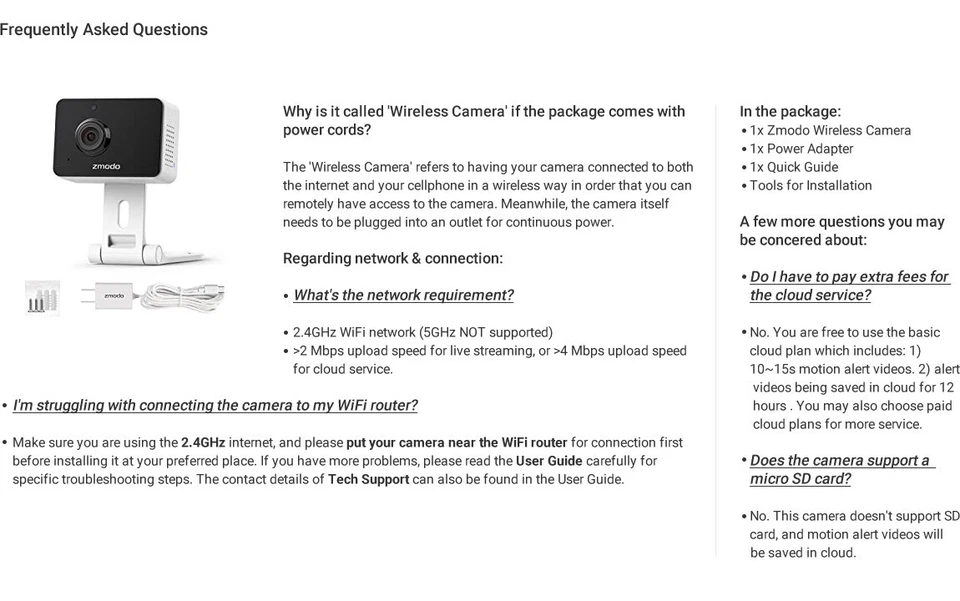 Zmodo 1080P  WiFi /Two-Way Audio Camera /Night Vision - Image 2 of 4