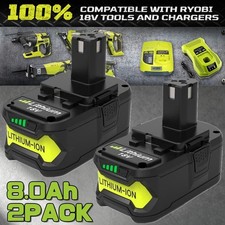 2 PACK 8Ah Replace For RYOBI P108 18V High Capacity Lithium Ion Battery 18Volt