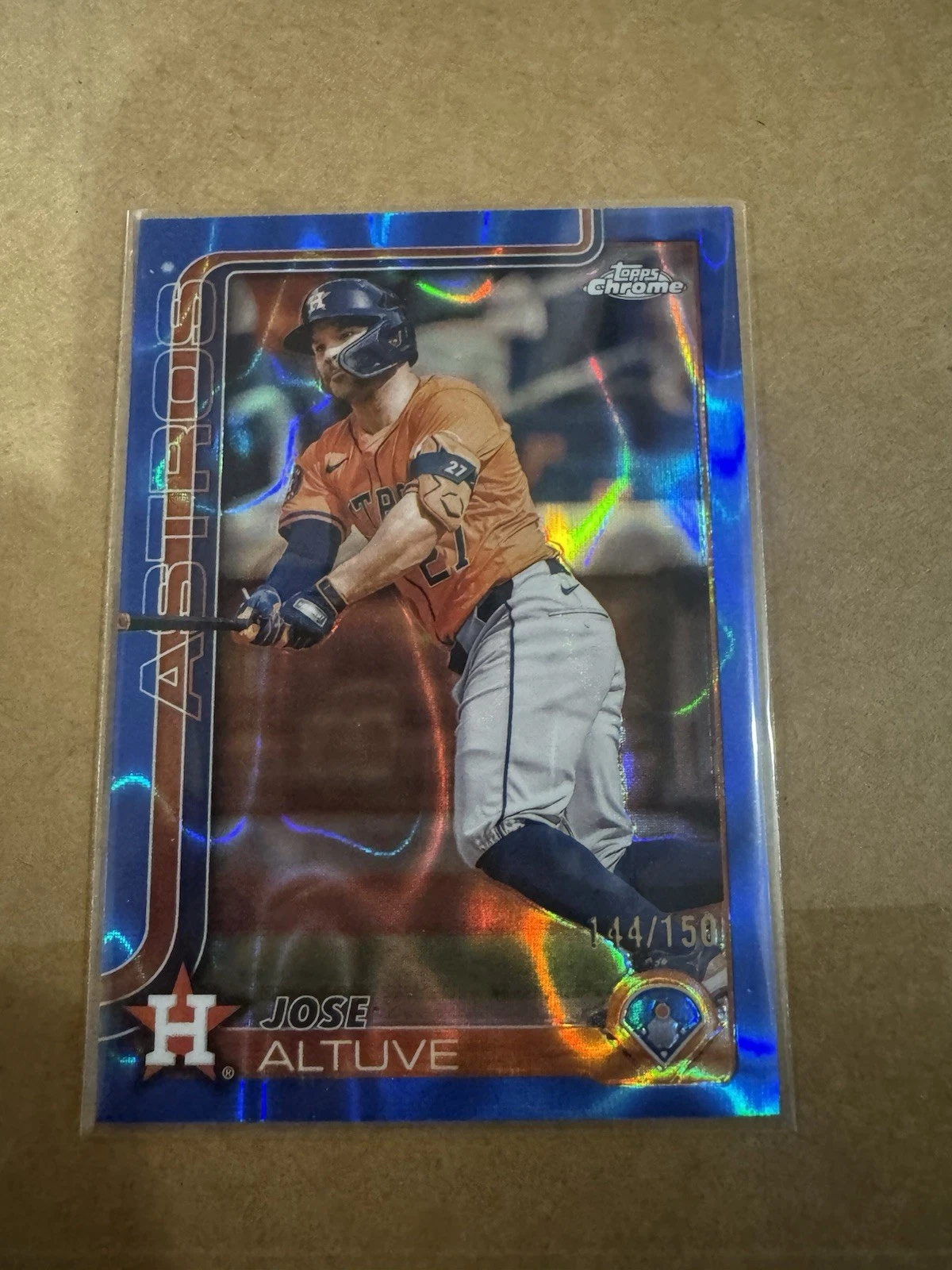 Jose Altuve - 2025 Topps Chrome Blue Lava Refractor /150 - Houston Astros