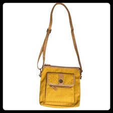 Giani Bernini Crossbody Bag Yellow Monogram Print Pocketbook Purse
