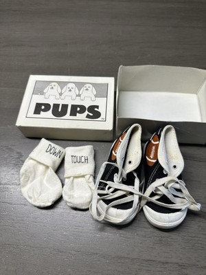 Vintage PUPS Baby Football Shoes &  Down Touch  Socks Set w/ Original Box Size 2