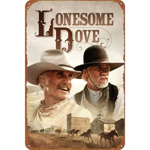 Lonesome Dove Movie Poster Tin Metal Signs Home Décor 8x12 Plaque, Vintage Pub C
