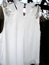 Size 18 white and silver evening party tunic evening wear River Island