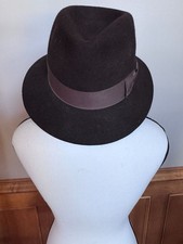 Vintage 1984 Indiana Jones Authentic Hat 100% Wool Fedora Made in USA WPL 4384