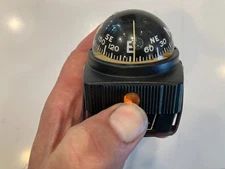 Vintage Airguide Auto Compass Illuminated with Battery & Mounting Bracket