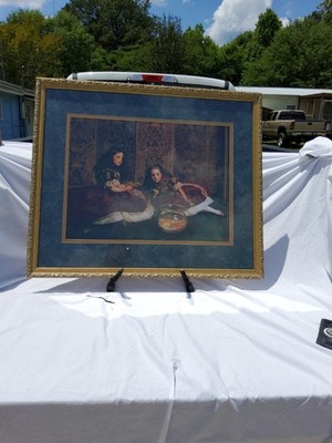 Framed Print of the 1864 Oil Painting ''Leisure Hours'' by John Everett Millais