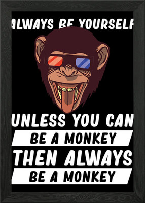 Affe gerahmtes Wandbild Poster Leinwanddruck Bild