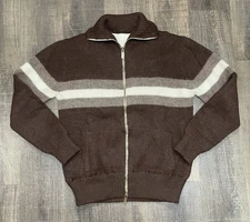 Men’s Alpaca Wool Zip Up Sweater Jacket Handmade in Peru Size Large NEW