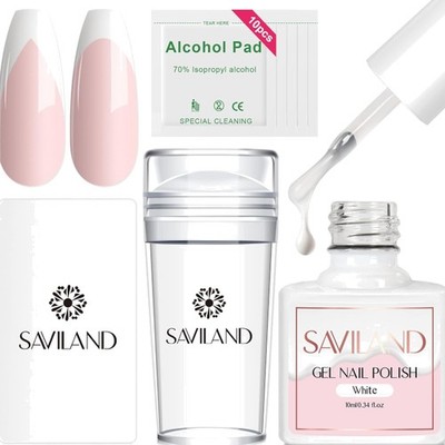 Nagelstempel Set French Nails mit weißem Gel Lack Silikondesign Nail Art Tools