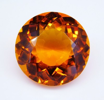 Natural Gorgeous Orange Citrine 34.40 Ct Round Certified Loose Gemstone