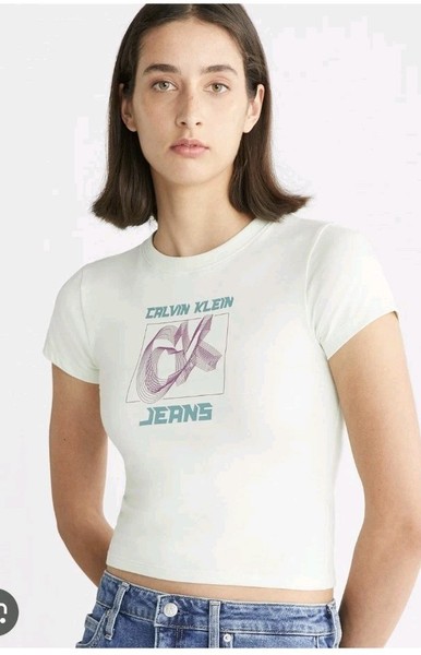 Calvin Klein Y2k Hyper Real Baby Tee Womans Size M VGC D1