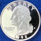 1998-S Washington Quarter 90% Silver Choice DCAM Proof