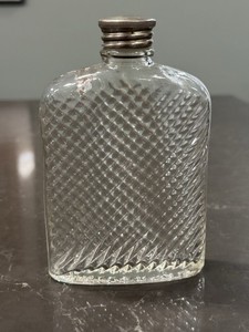 Antique Prohibition Era Glass Hip Flask Universal Patented 1927 Find Nice
