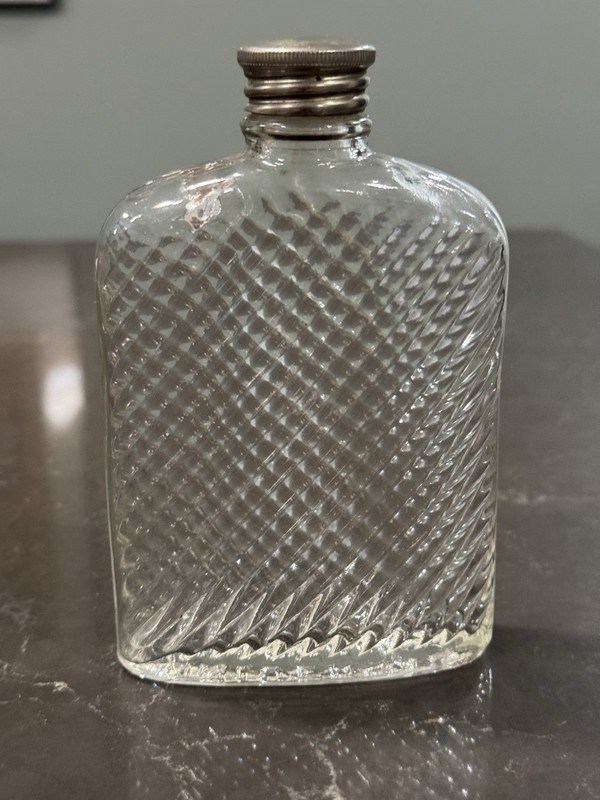 Antique Prohibition Era Glass Hip Flask Universal Patented 1927 Find Nice