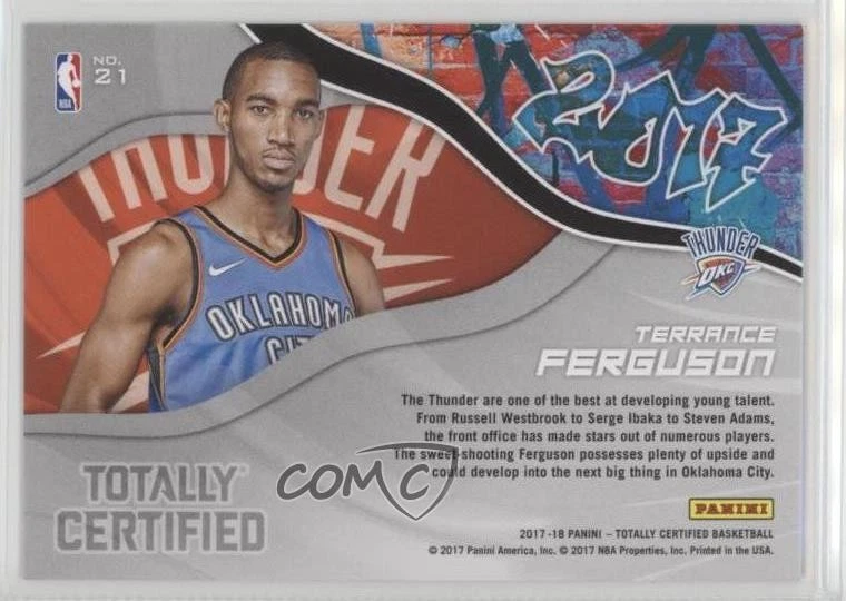 2017-18 Panini Totally Certified 2017 Gold /10 Terrance Ferguson #21 Rookie RC - Image 2 of 2
