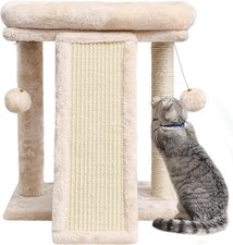 Small Cat Tree with Scratching Post Board Perch Scratcher for Indoor Cats