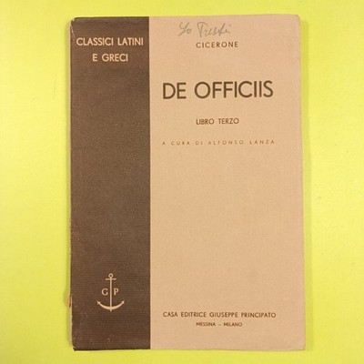 DE OFFICIIS BUCH DRITTES CICERONE LANZE FÜRSTENTUM 1934