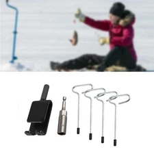 4 Pieces Ice Fishing Anchors Tent Stakes Ice Anchor Tool with A Socket Ground