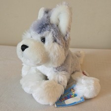 Ganz Webkinz Grey Husky Stuffed Plush Toy With Tags NO CODE