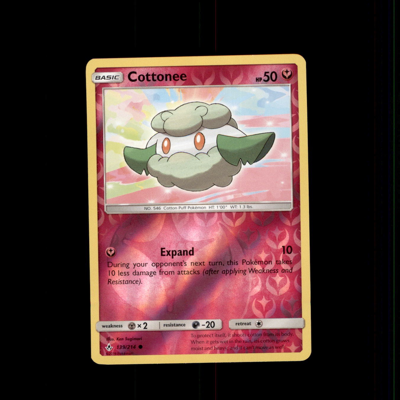 Cottonee 139/214 Common Unbroken Bonds Pokemon Reverse Holo Near Mint