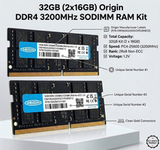 32GB DDR4 3200MHz Origin Storage (2 x 16GB)  PC4-25600 Laptop Memory Ram Modules