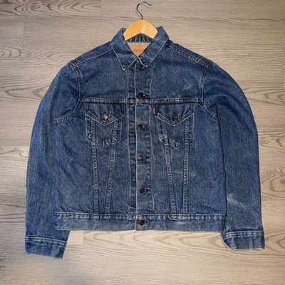 Levi s Vintage 70s Denim Trucker Jacket Size 44 Type 3 70505 0217 Dark Wash