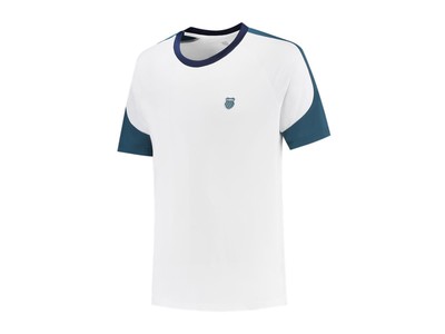 KSWISS HYPERCOURT MESH CREW TEE 3 | Herren | WHITE/INDIAN TEAL |