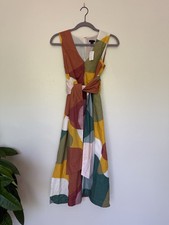 Ann Taylor 100% Cotton Sleeveless Abstract Shapely Midi Dress Sz: XS NWT