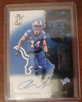 2025 Topps Signature Class Amon-Ra St. Brown #’d 1/5 AUTO! #19 Blue Color Match