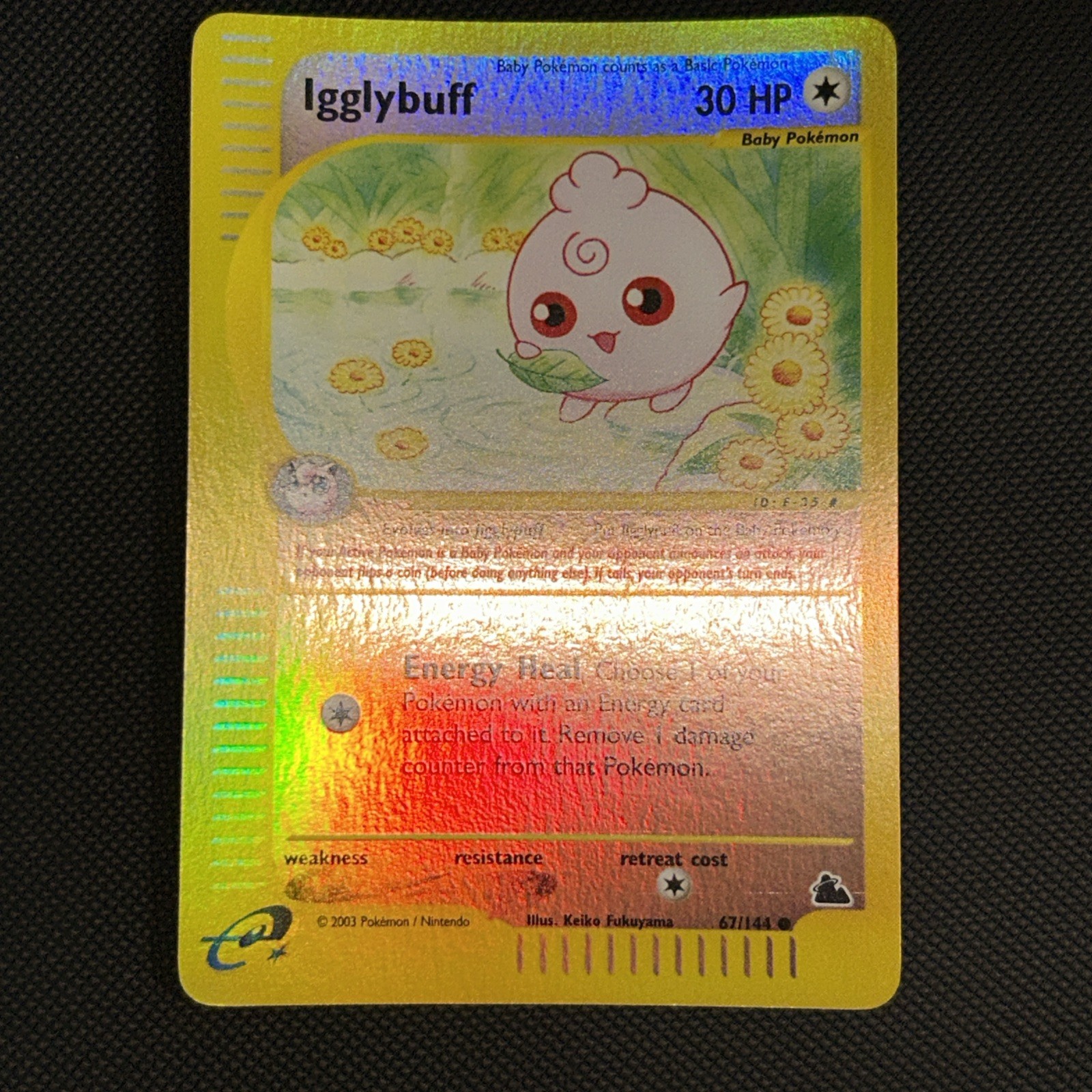 Igglybuff 67/144 Skyridge Reverse Holo PACK FRESH MINT RARE 2003  Pokémon