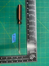 Vintage 9.25" Long Amsco Slotted Screwdriver Orange & Black Handle, Made In USA