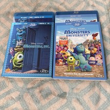 LOT* Monsters, Inc. Blu-ray + DVD W/OOP Embossed Slipcover & Monsters University